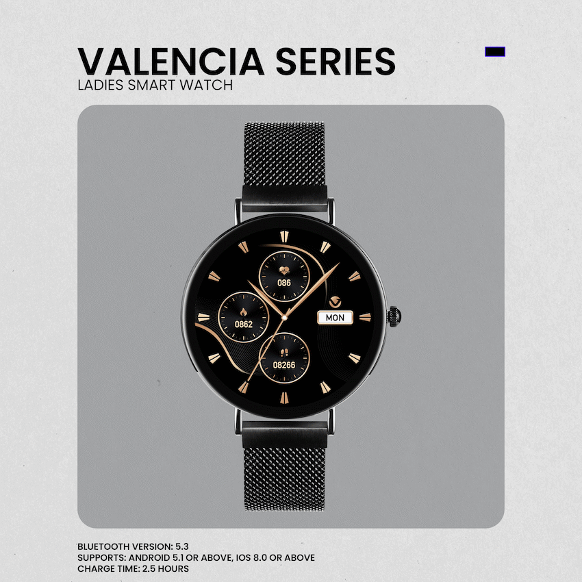 Volkano Valencia Series Ladies Smart Watch - Black - Image 3