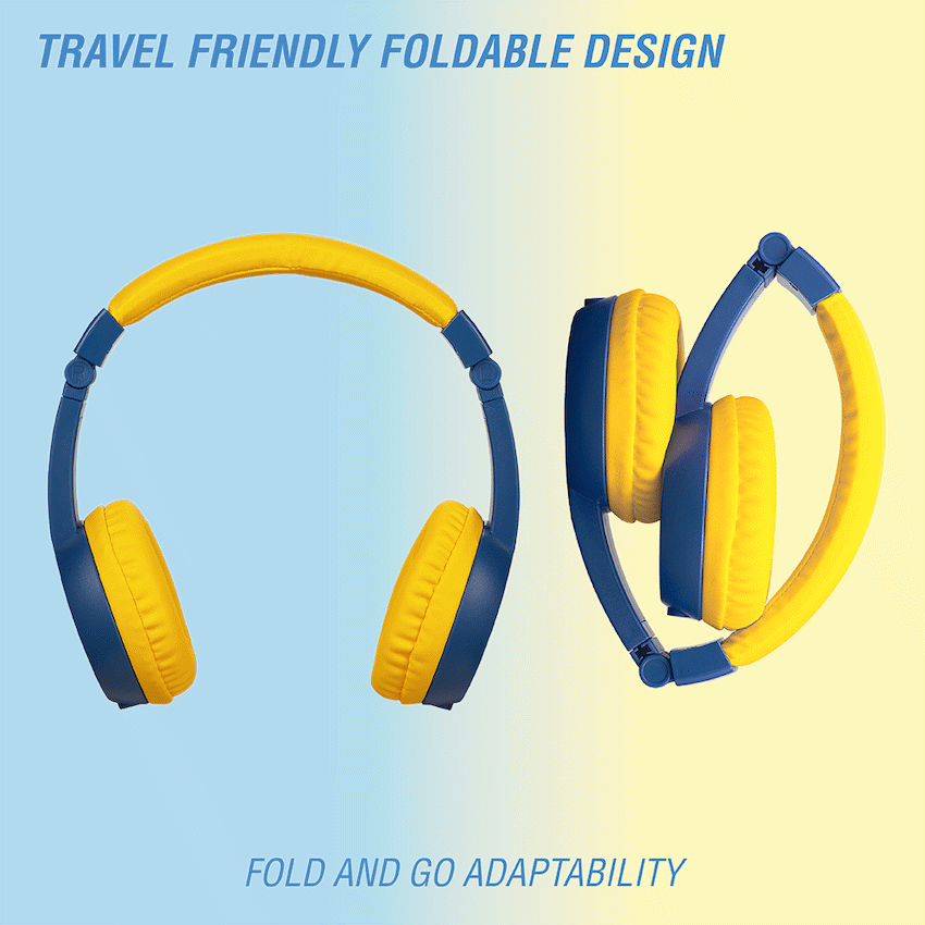 Volkano Sidekick Series Wired Kiddies Headphones with Share Port - Yellow/Blue - Image 30
