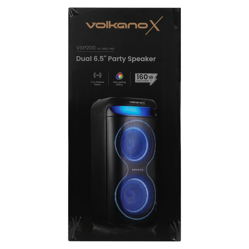 VolkanoX VXP200 Dual 6.5" Party Speaker - Black - Image 12
