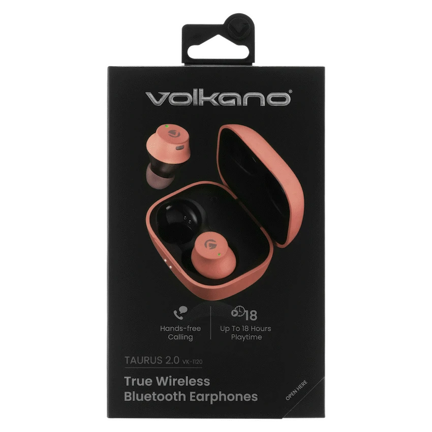 Volkano Taurus Series 2.0 True Wireless Earphones with Charging Case - Pink - Image 10