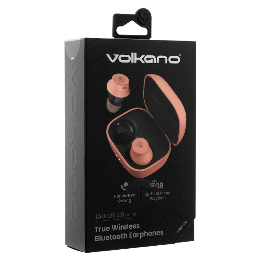 Volkano Taurus Series 2.0 True Wireless Earphones with Charging Case - Pink - Image 11