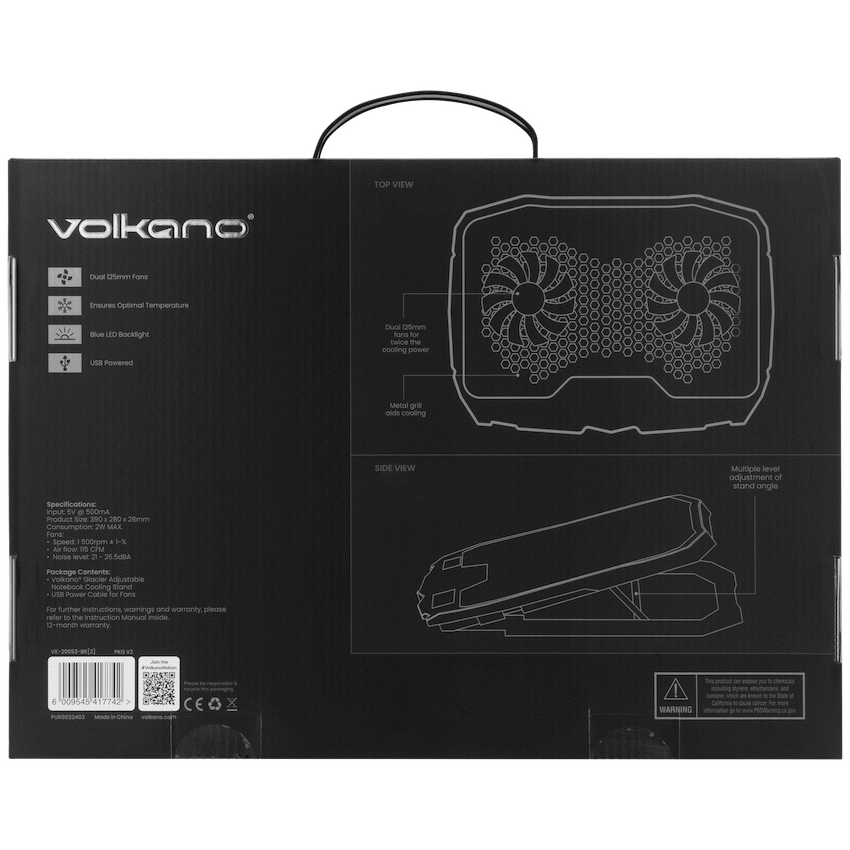 Volkano Glacier Series Upright Notebook Cooling Stand with Dual Fans - Image 29