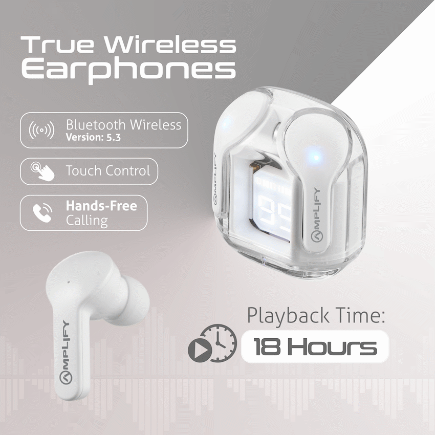 Amplify Lumina Series TWS Earphones - White - Image 6