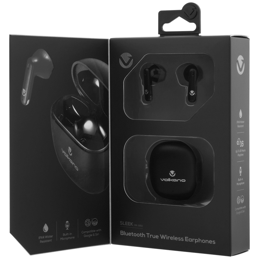 Volkano Sleek Series TWS Earphones - Black - Image 3