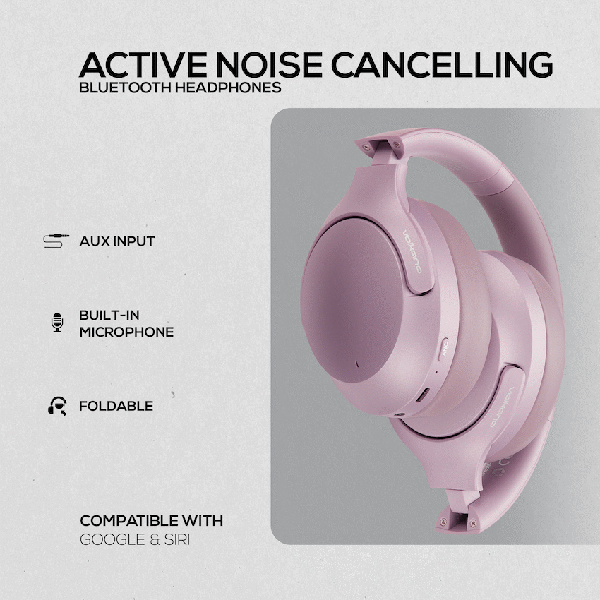 Volkano Odyssey ANC Bluetooth Wireless Headphone - Rose Gold - Image 5
