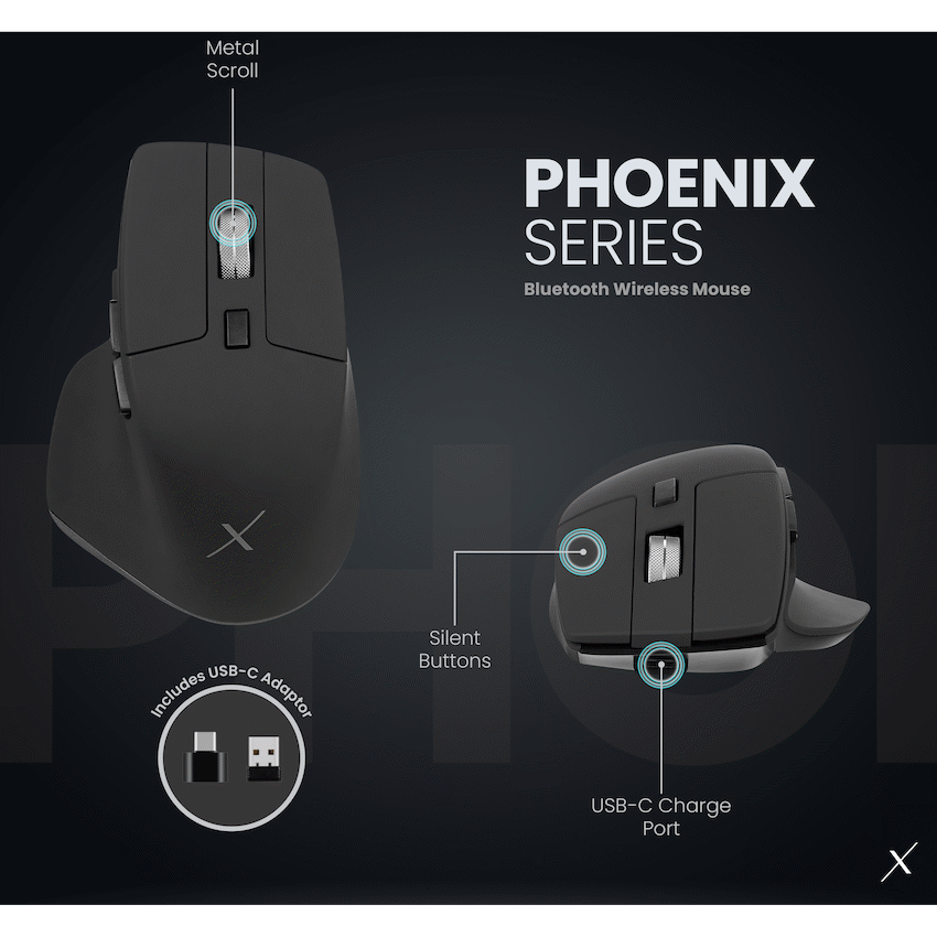 VolkanoX Phoenix Bluetooth Wireless Mouse - Graphite - Image 4