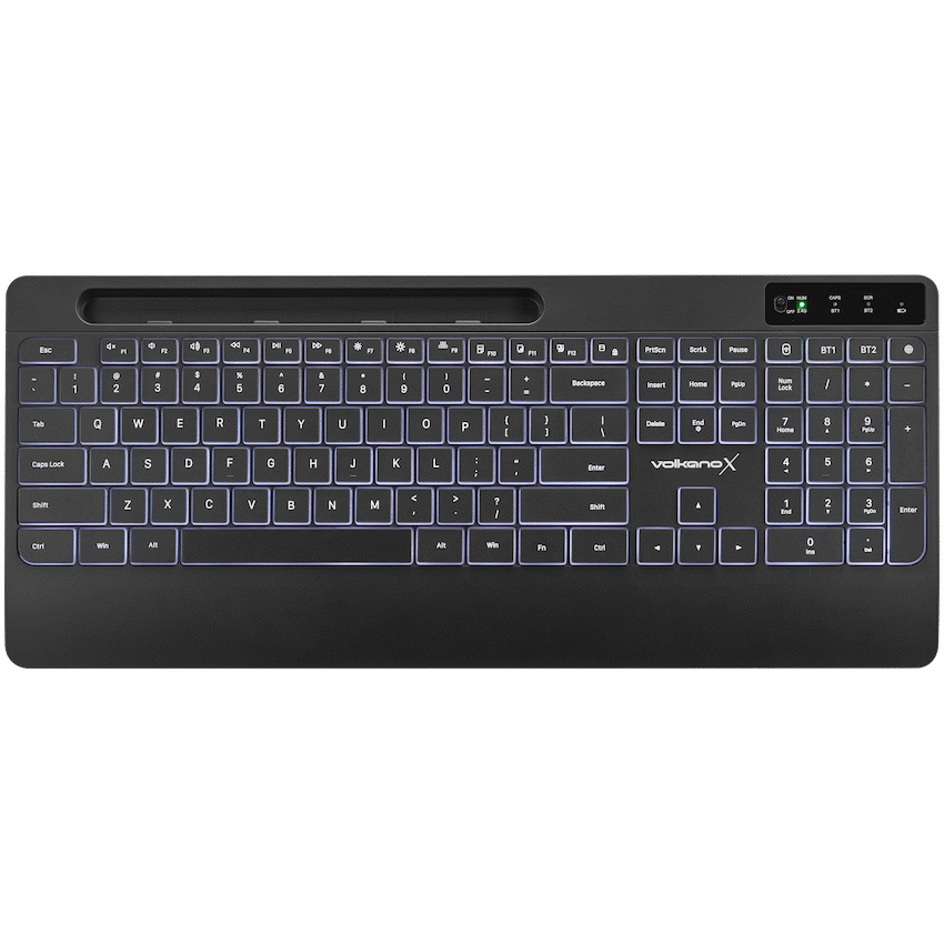 VolkanoX Gem Bluetooth Wireless Keyboard and Mouse - Black - Image 6