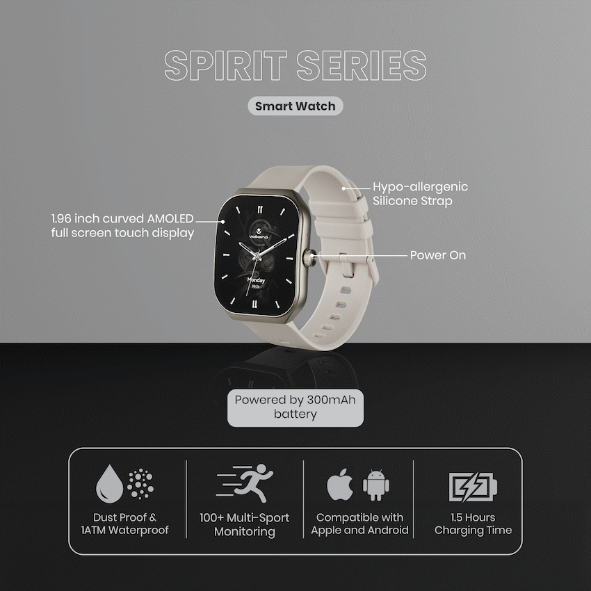 Volkano Spirit Series Smart Watch - Starlight Silver - Image 5