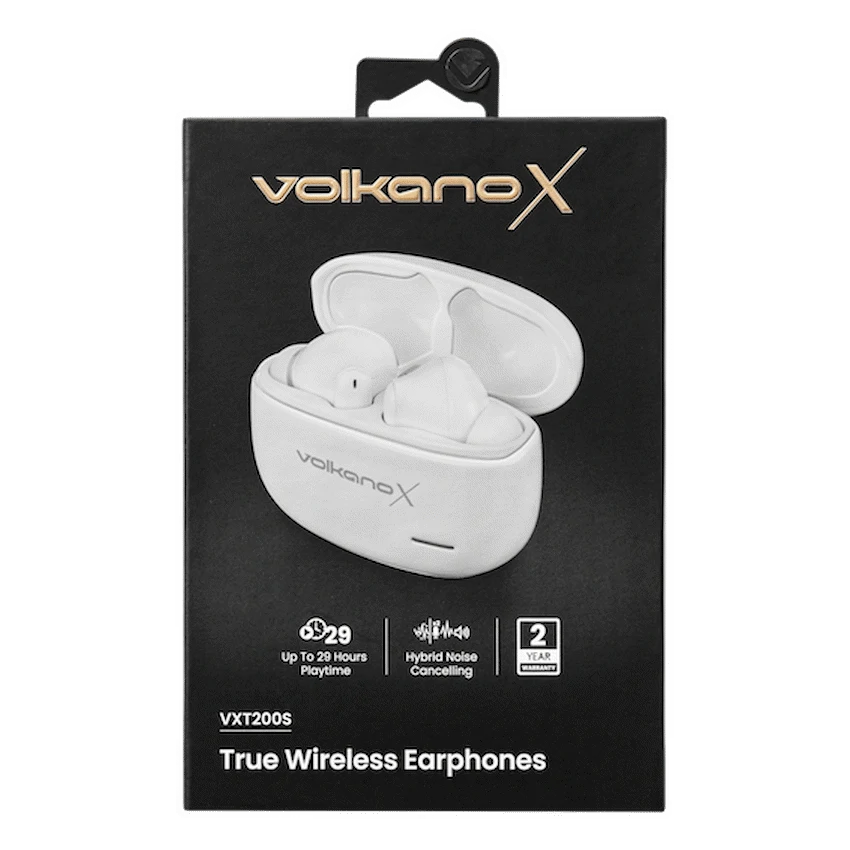 VolkanoX VXT200S Hybrid ANC TWS Earphones - White - Image 32