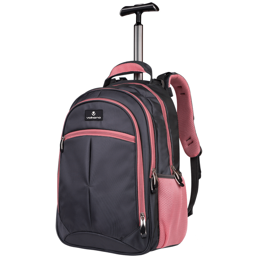Volkano Orthopaedic Trolley Backpack 35l - Dark Grey/Pink - Image 2