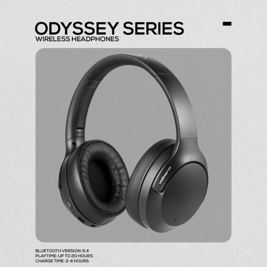 Volkano Odyssey ANC Bluetooth Wireless Headphone - Black - Image 3