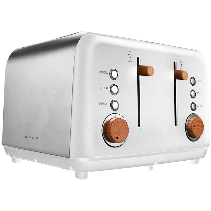 Boden Stark Anson Collection 4 Slice SS Toaster White - Image 2