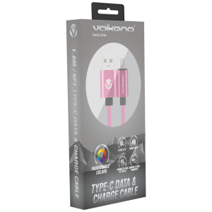 Volkano Fashion Series Type-C Cable 1.8m - Pink