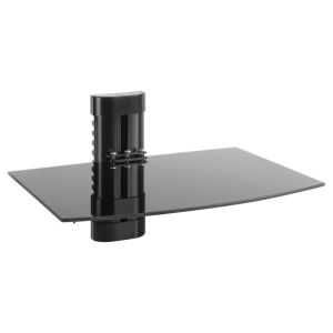 Volkano Steel Series Aluminium, Steel and Tempered Glass Single Shelf Unit