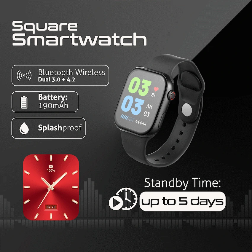 Amplify Challenge Series Square Smartwatch - Black - Image 9