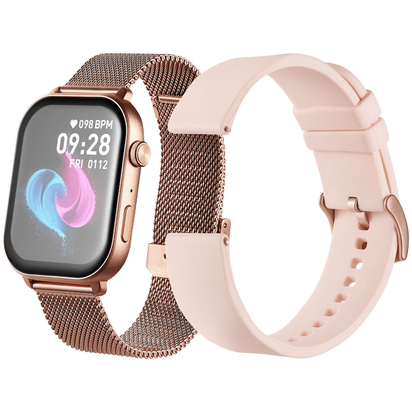 Volkano Trinity Series Smartwatch with Metal Mesh Strap - Gold - Image 3