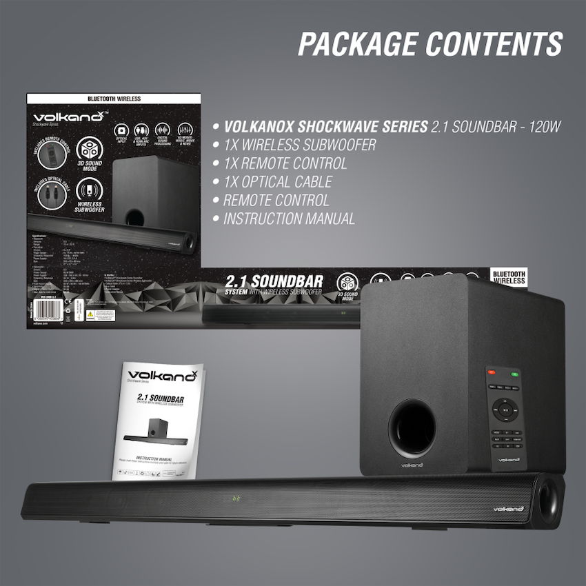 VolkanoX Shockwave Series 120w 2.1 Soundbar - Image 3