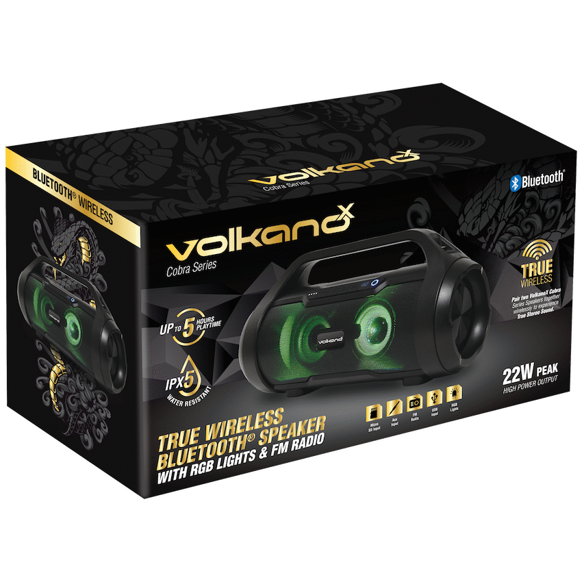 VolkanoX Cobra Series Bluetooth Speaker - Black - Image 2