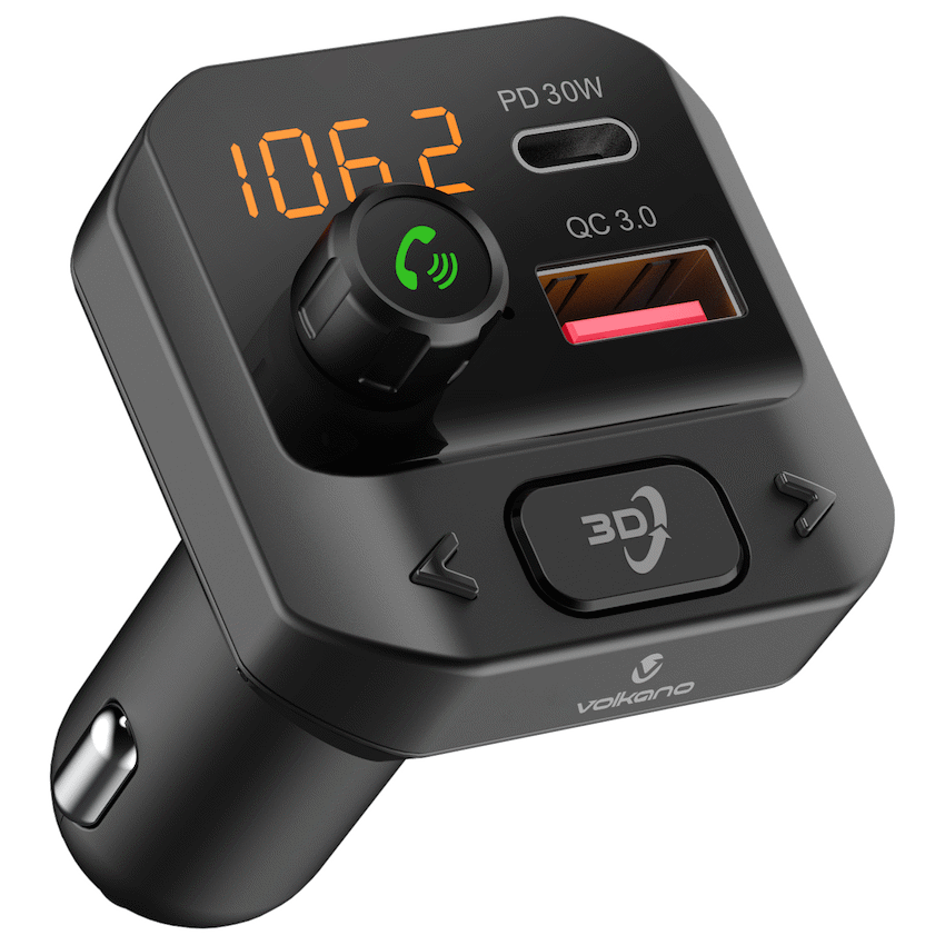 Volkano Grill Series Bluetooth Car Modulator and Charger - Image 2