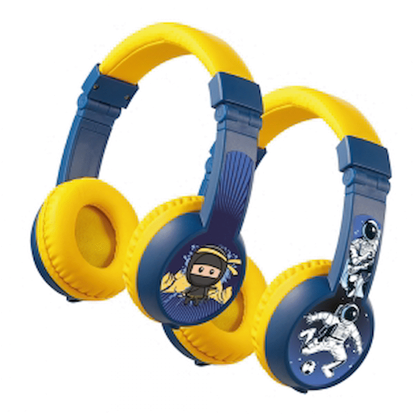 Volkano Sidekick Series Wired Kiddies Headphones with Share Port - Yellow/Blue - Image 23