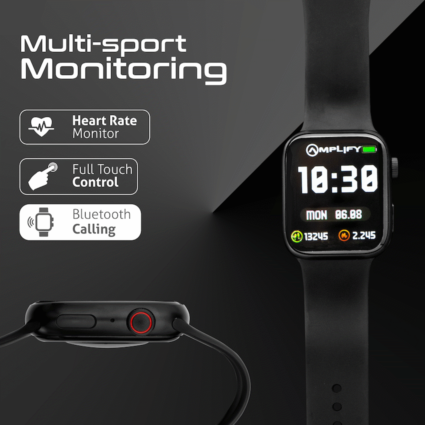 Amplify Challenge Series Square Smartwatch - Black - Image 2