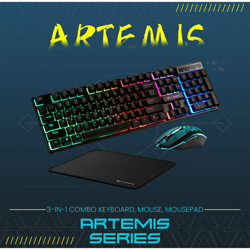 VX Gaming Artemis series 3-in-1 Combo KB, Mouse, Mousepad - Image 8