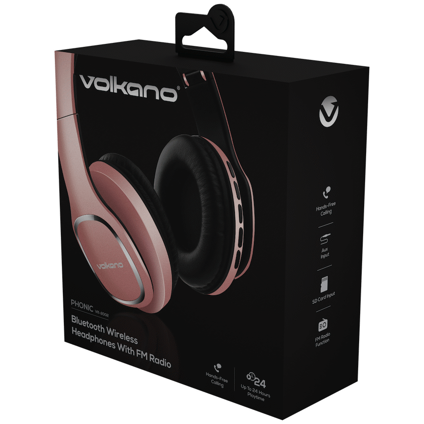 Volkano Phonic Series Bluetooth Full-Size Headphones - Rose Gold - Image 5