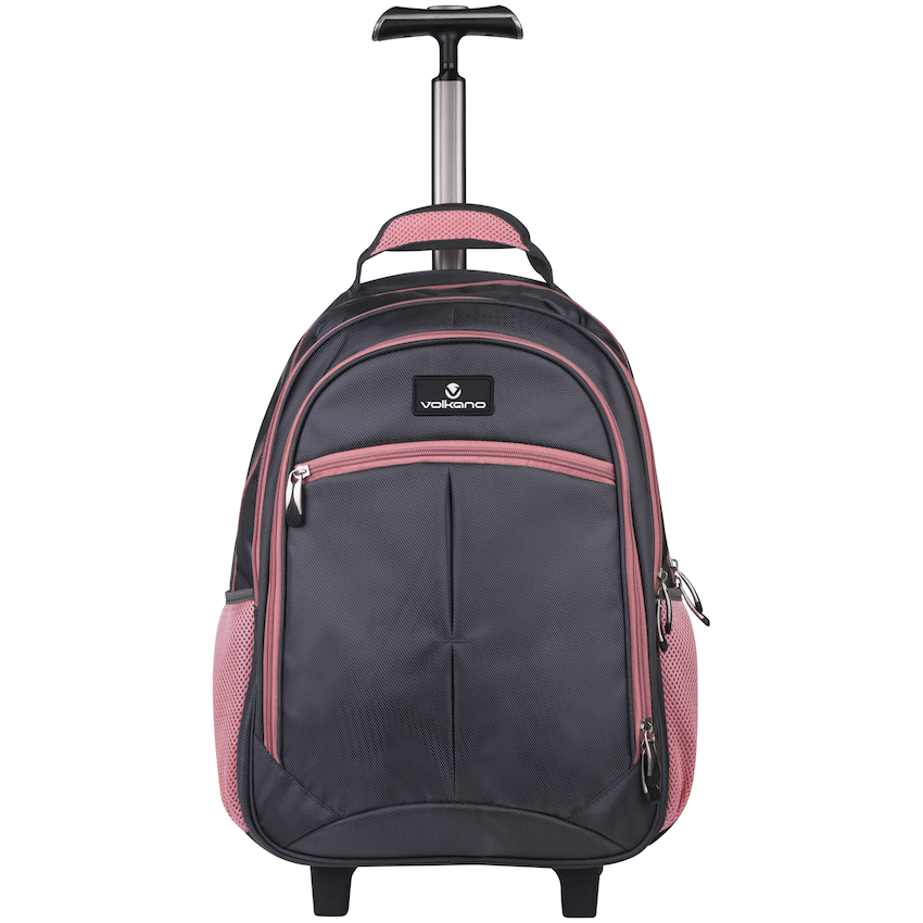 Volkano Orthopaedic Trolley Backpack 35l - Dark Grey/Pink - Image 3