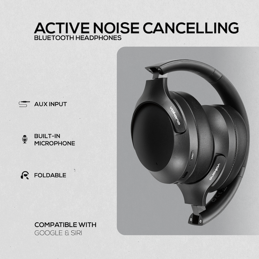Volkano Odyssey ANC Bluetooth Wireless Headphone - Black - Image 4