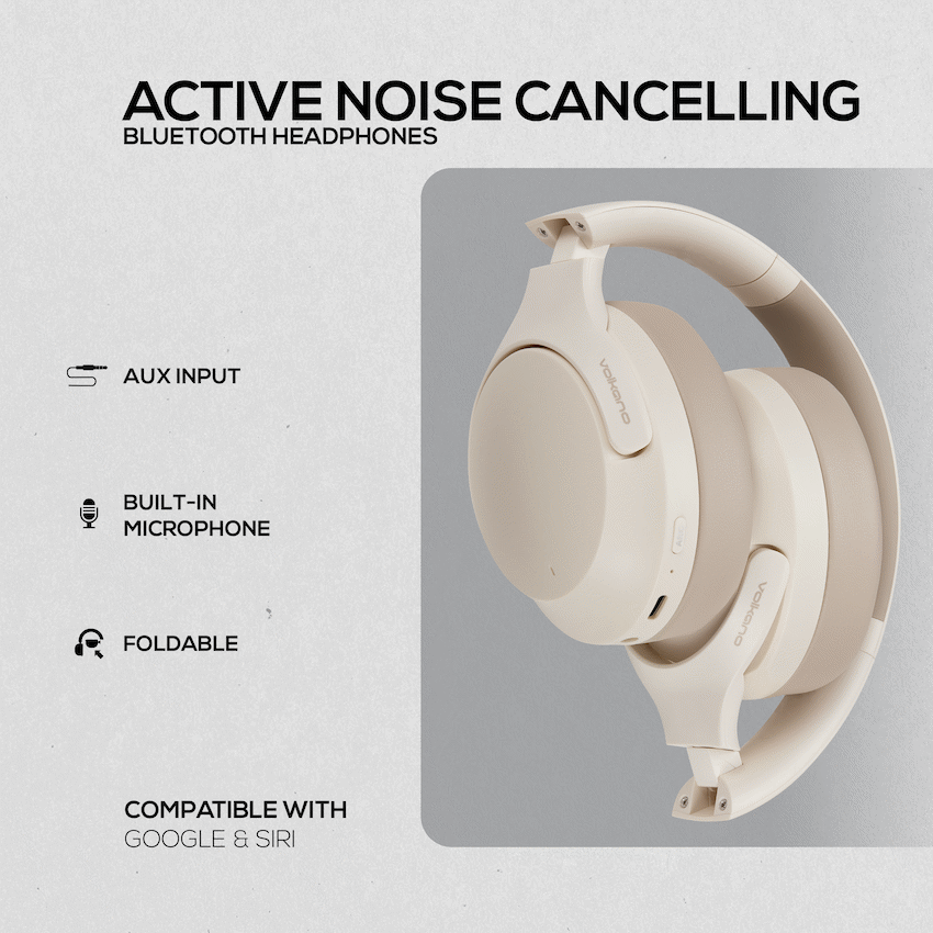 Volkano Odyssey ANC Bluetooth Wireless Headphone - Nude - Image 4