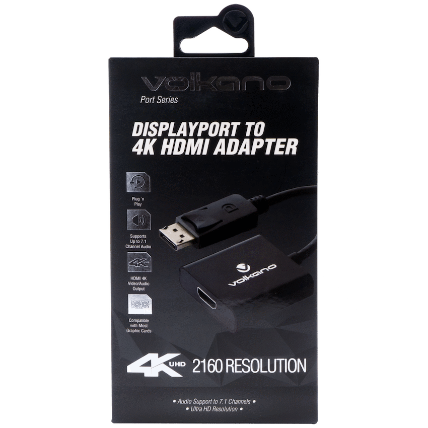 Volkano Port Series DisplayPort to 4K HDMI Converter 10cm - Black - Image 5