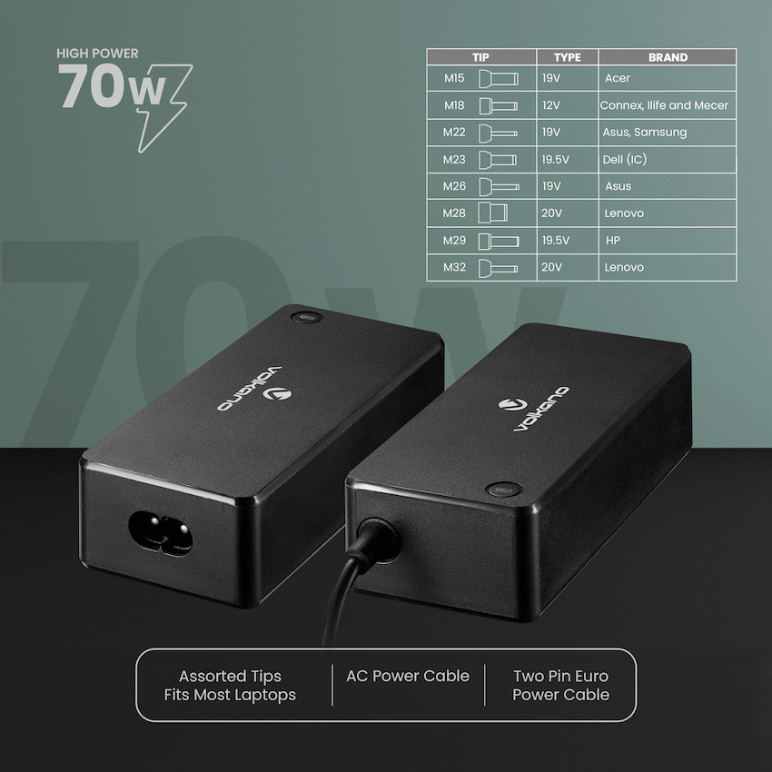Volkano Omni Plus Universal 70W laptop charger with 12V out - Image 8