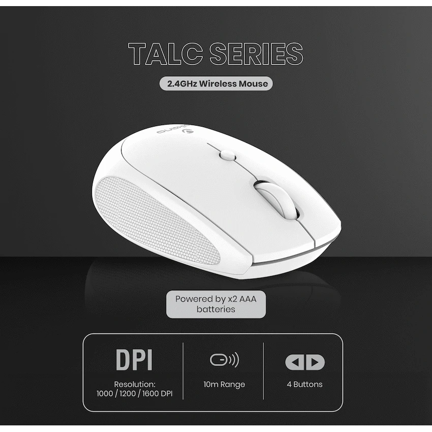 Volkano Talc Wireless Mouse - White - Image 5