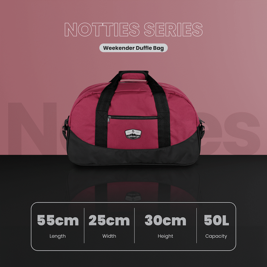 Volkano Notties Weekender Duffle 50l - Red/Black - Image 4