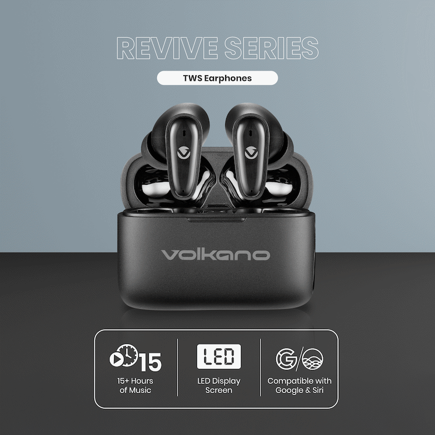 Volkano Revive Series TWS Earphones - Black - Image 7