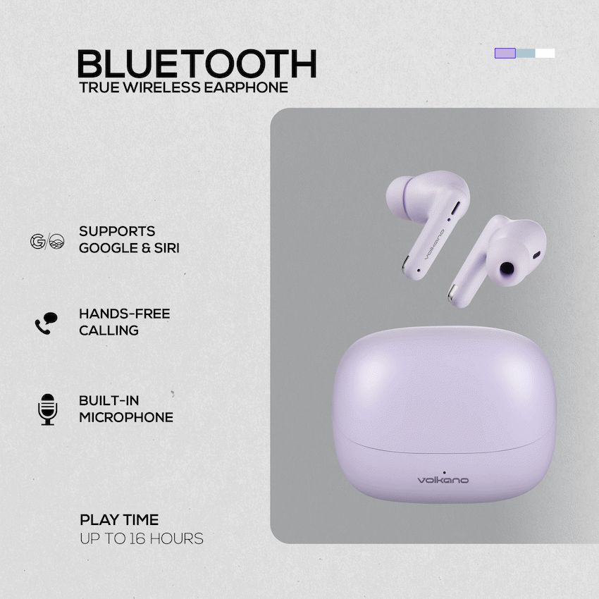 Volkano Jupiter Series TWS Earphones - Pastel Purple - Image 4