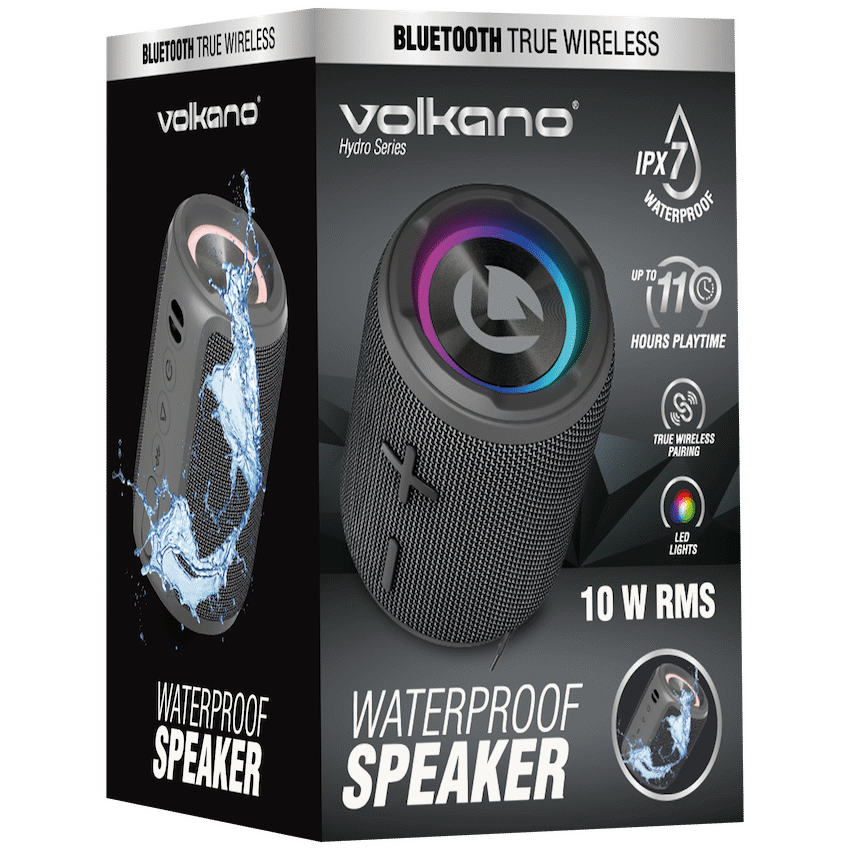Volkano Hydro Series IPX7 Bluetooth Speaker - Black - Image 3