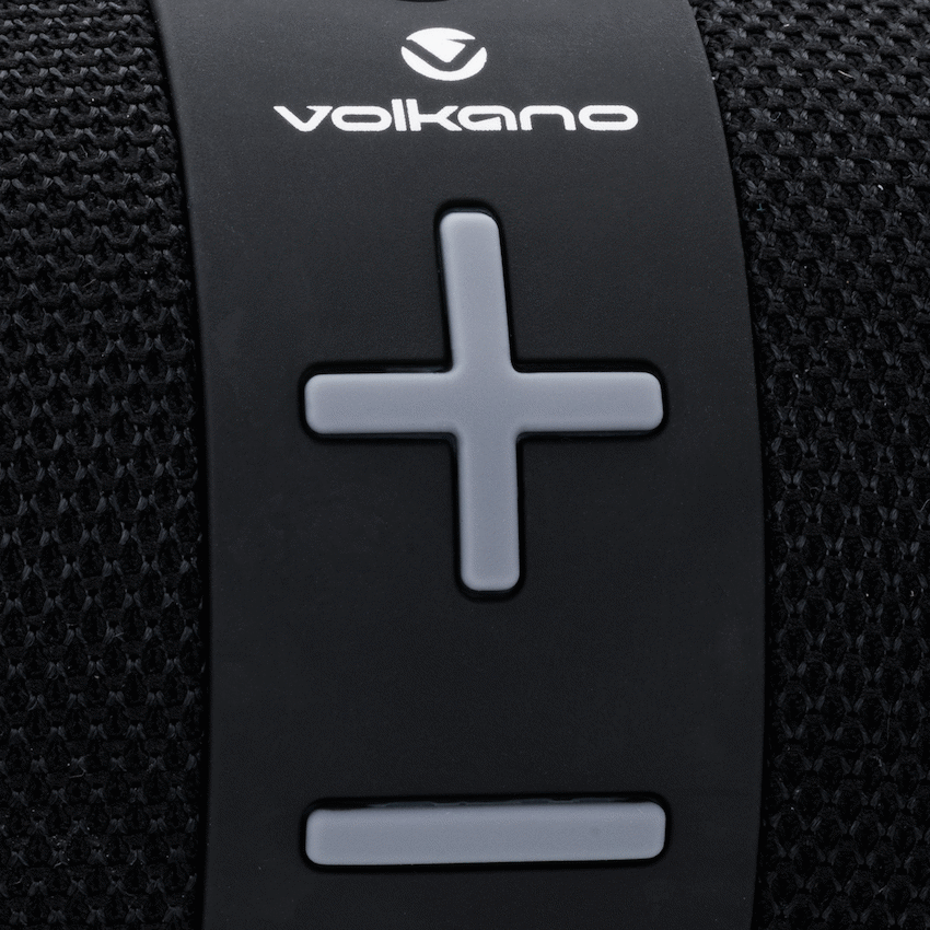 Volkano Flow Series Portable Bluetooth Speaker - Black with Grey Buttons - Image 3