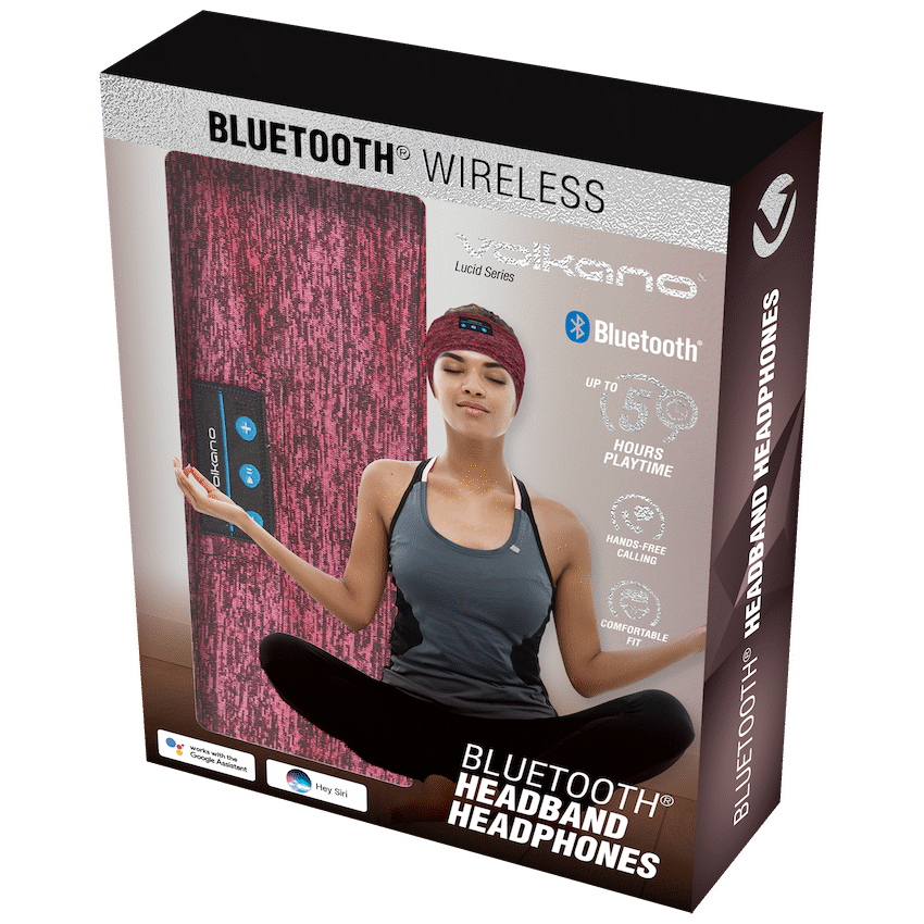 Volkano Lucid Series Bluetooth Headband Headphones - Red - Image 3
