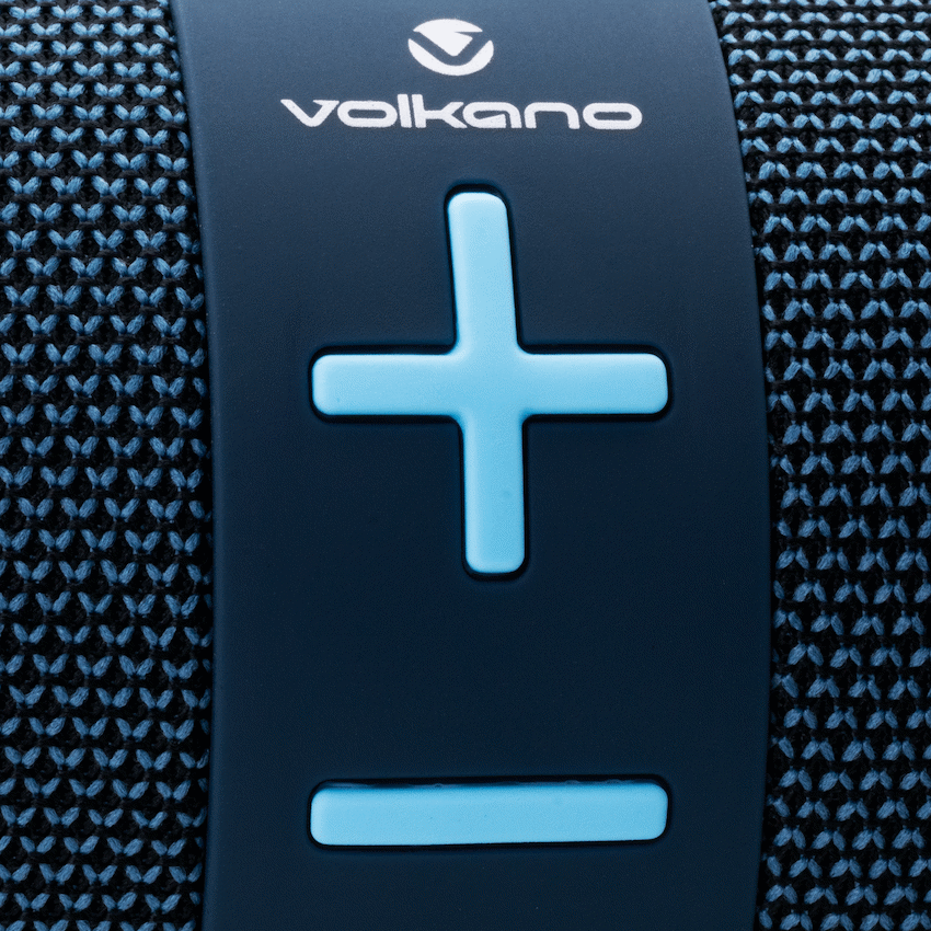 Volkano Flow Series Portable Bluetooth Speaker - Blue with Blue Buttons - Image 12