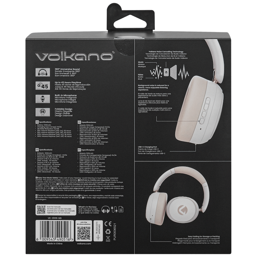 Volkano Lexi Bluetooth Headphone with ANC - Nude - Image 12