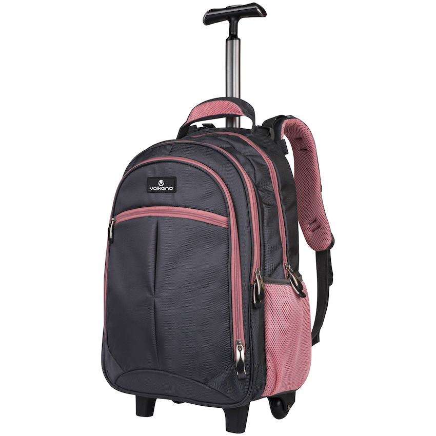 Volkano Orthopaedic Trolley Backpack 35l - Dark Grey/Pink - Image 4
