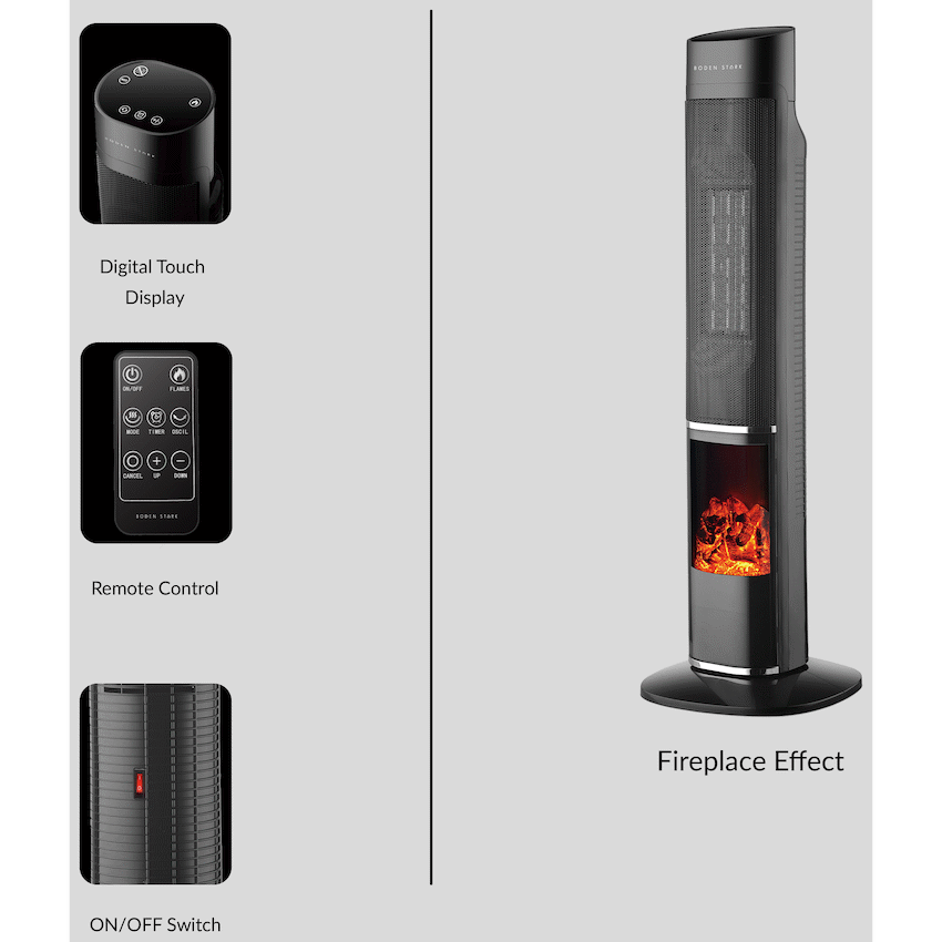 Boden Stark Fireplace Tower Heater - Image 7
