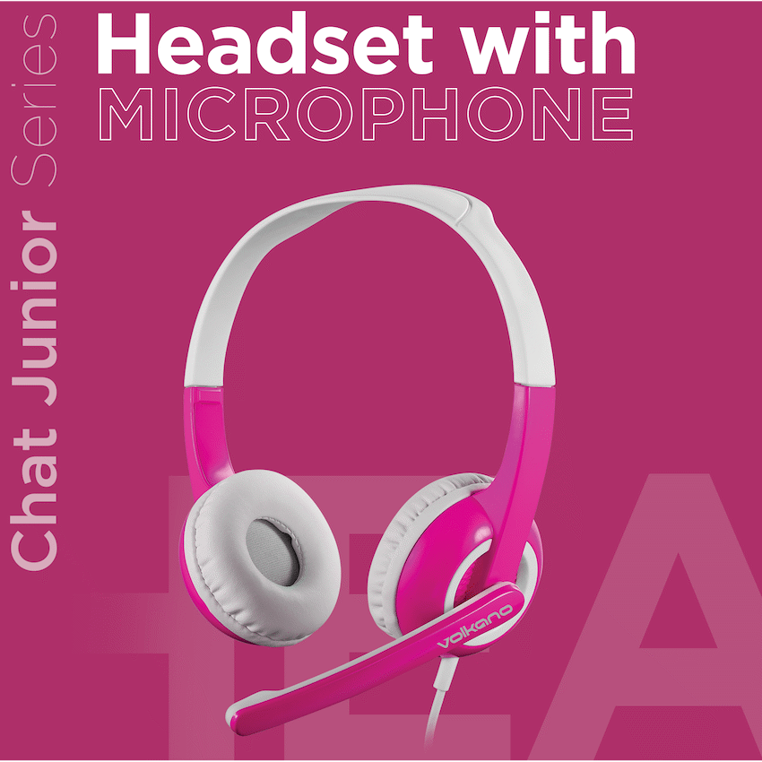Volkano Kids Chat Junior Series Headset with Mic - Pink - Image 7