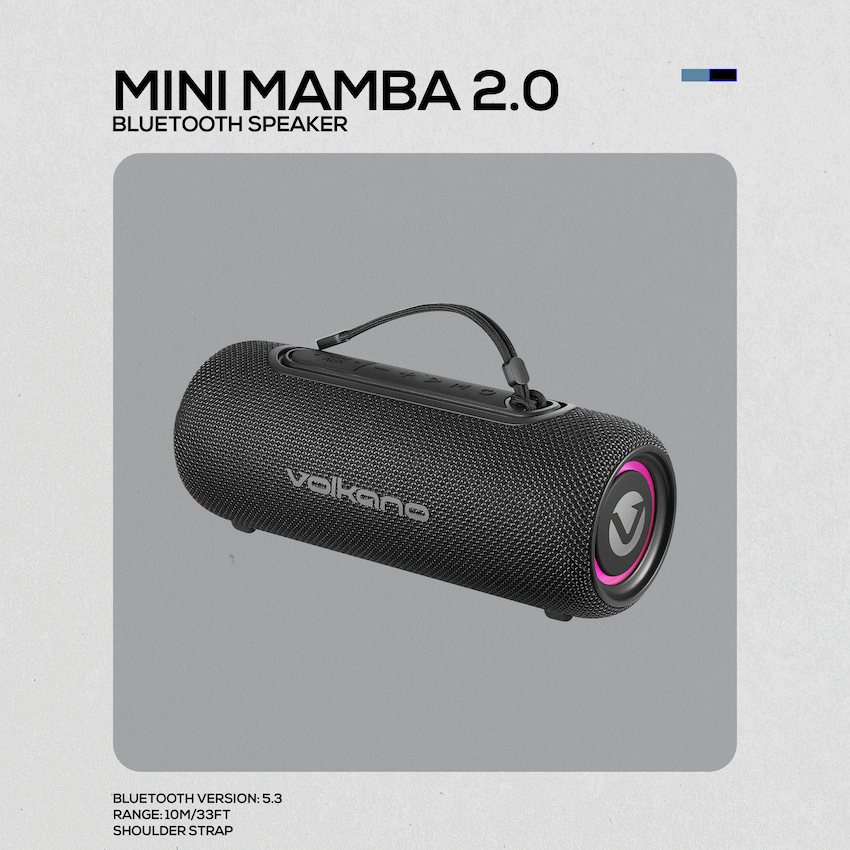 Volkano Mini Mamba 2.0 Series Bluetooth Speaker - Black - Image 9