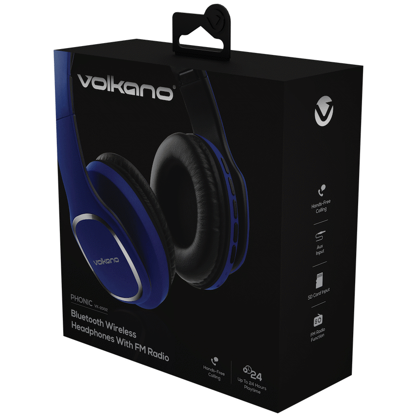 Volkano Phonic Series Bluetooth Full Size Headphones - Blue - Image 9