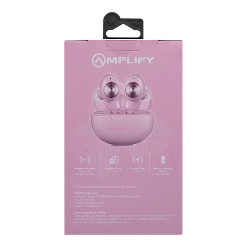Amplify Zodiac 3 True Wireless Earphones - Pink - Image 7