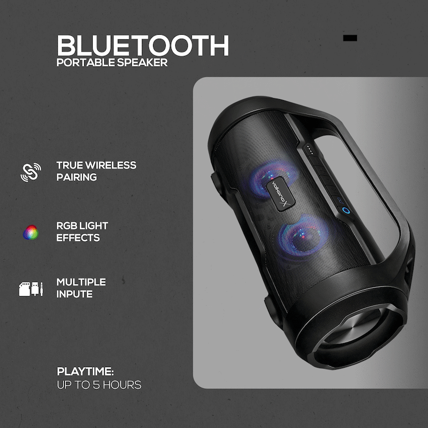 VolkanoX Cobra Series Bluetooth Speaker - Black - Image 6