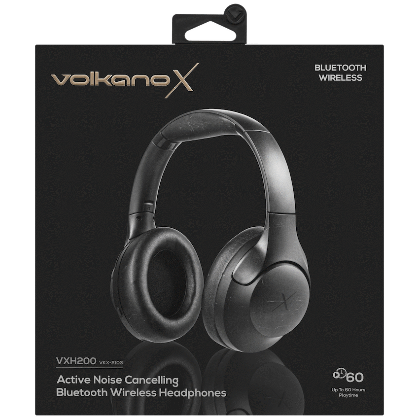 VolkanoX VXH200 Bluetooth Headphones with ANC - Black - Image 4