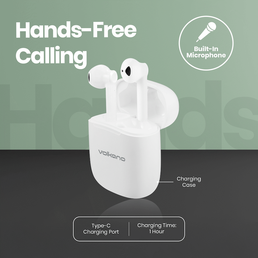 Volkano Buds X 2.0 Series True Wireless Earphones - White - Image 3